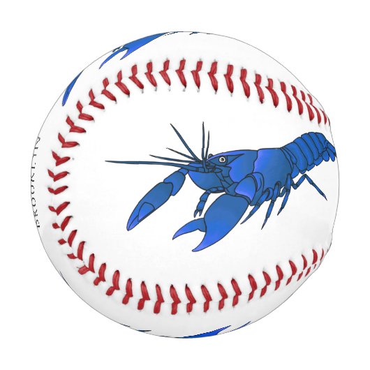 Balle De Baseball Illustration de l'écrevisse marron bleu (Devant Gauche)