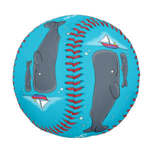 Balle De Baseball Illustration de mignons baleines et voiliers
