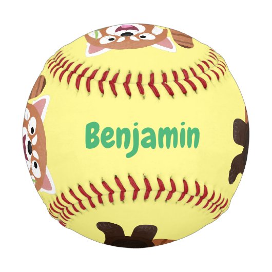 Balle De Baseball Illustration de panda rouge mignon (Dos)