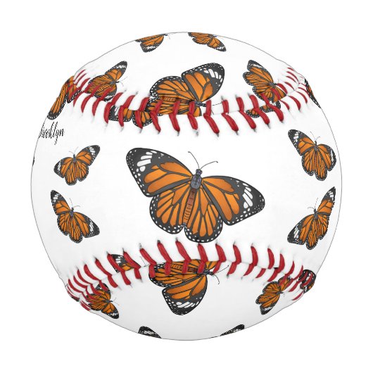 Balle De Baseball Illustration de papillon monarque (Devant)