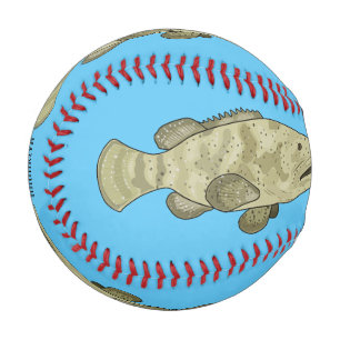 Balle De Baseball Illustration de poisson groupeur de dessin animé
