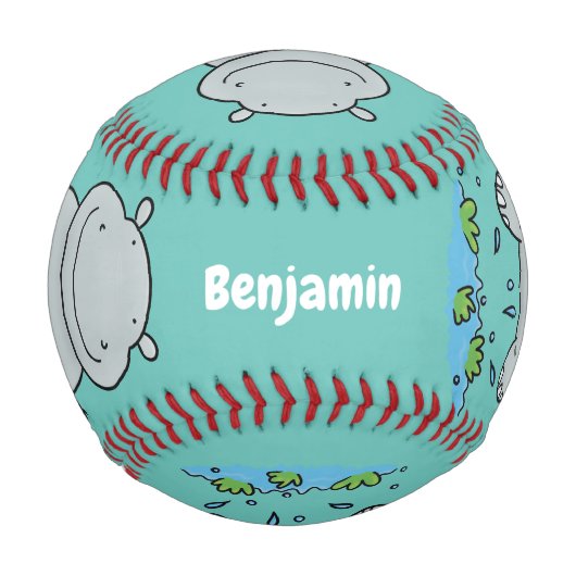 Balle De Baseball Illustration de saut en hippo mignon (Dos)