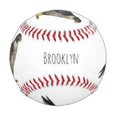 Balle De Baseball Illustration d'oiseau de faucon pèlerin (Dos)