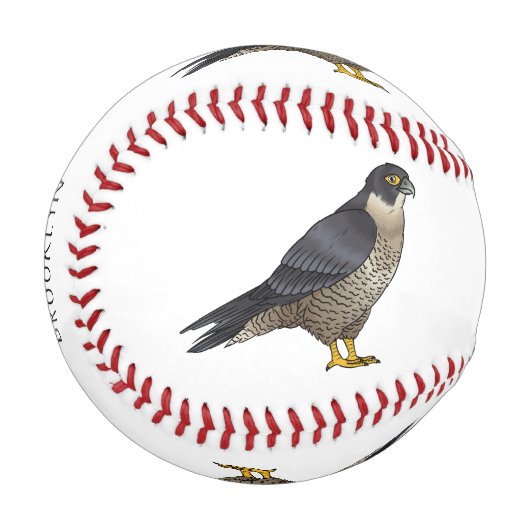 Balle De Baseball Illustration d'oiseau de faucon pèlerin (Devant Gauche)
