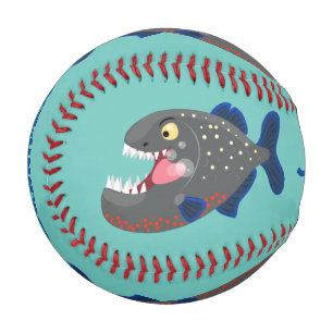 Balle De Baseball Illustration drôle de piranha affamée