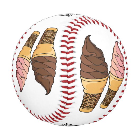 Balle De Baseball Illustration du cône de crème glacée (Angle)