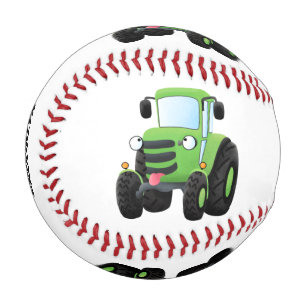 Balle De Baseball Illustration du joli joyeux tracteur agricole vert