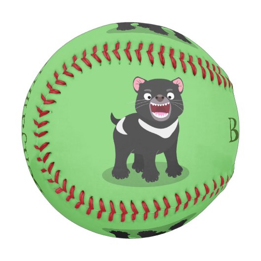 Balle De Baseball Illustration d'un diable de Tasmanie affamé (Devant Gauche)
