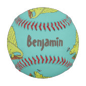 Balle De Baseball Illustration d'un dimétrodon vert mignon (Devant)