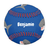 Balle De Baseball Illustration joyeuse du grand requin blanc (Dos)