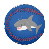 Balle De Baseball Illustration joyeuse du grand requin blanc (Devant Gauche)