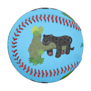 Balle De Baseball Image de dessin animé de chat en panthère noire ja