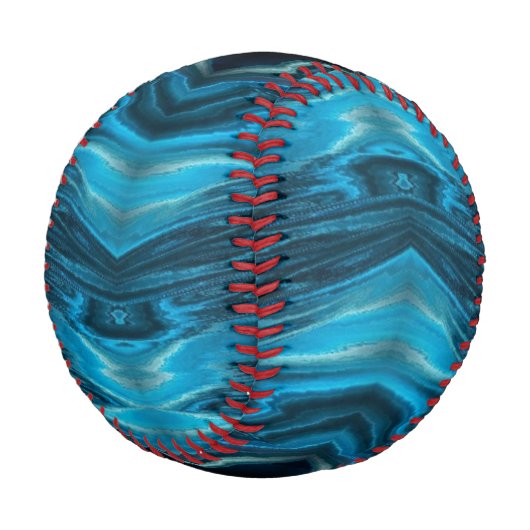 Balle De Baseball Impression abstraite bleue et noire (Angle)