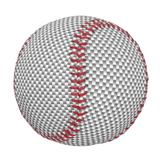 Balle De Baseball Impression de style fibre de carbone blanc (Angle)