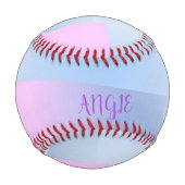 Balle De Baseball Impression dégradé rose et bleu (Dos)