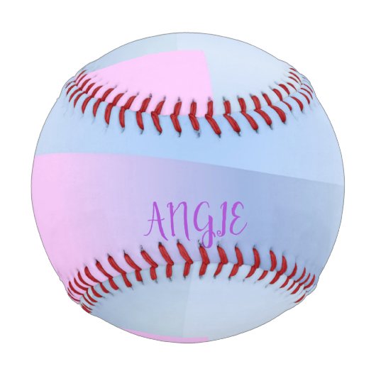 Balle De Baseball Impression dégradé rose et bleu (Devant)