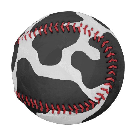 Balle De Baseball Impression noire et blanche de vache (Dos Gauche)