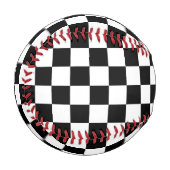 Balle De Baseball Impression numérique d'échecs noir et blanc (Devant Gauche)