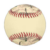 Balle De Baseball Impression vintage de libellule (Dos)