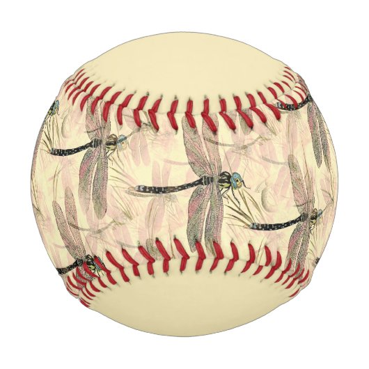 Balle De Baseball Impression vintage de libellule (Devant)