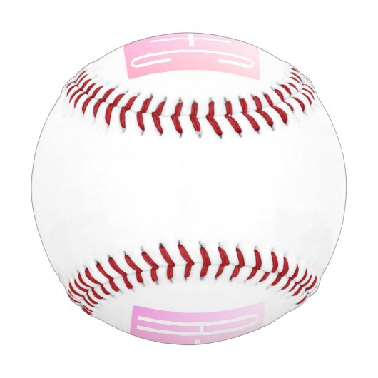 Balle De Baseball Initiales de couple | Gradation rose subtile (Dos)
