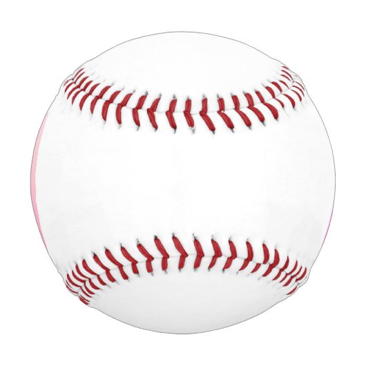 Balle De Baseball Initiales de couple | Gradation rose subtile (Devant)