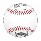 Balle De Baseball Initiales minimes modernes et logo de nom (Dos)