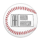 Balle De Baseball Initiales minimes modernes et logo de nom (Devant Gauche)