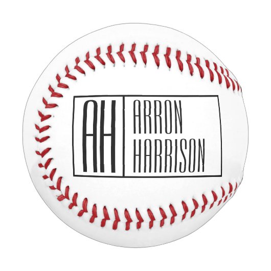 Balle De Baseball Initiales minimes modernes et logo de nom (Devant Gauche)