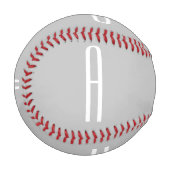 Balle De Baseball Initiales Monogrammes à trois lettres modernes Gri (Devant Gauche)
