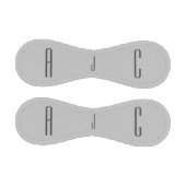 Balle De Baseball Initiales Monogrammes simples modernes Gris noir (Panneaux)