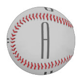 Balle De Baseball Initiales Monogrammes simples modernes Gris noir (Devant Gauche)