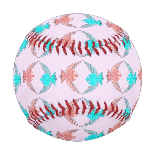 Balle De Baseball Inséparables roses et bleus mignons (Devant)