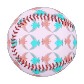 Balle De Baseball Inséparables roses et bleus mignons (Devant Gauche)
