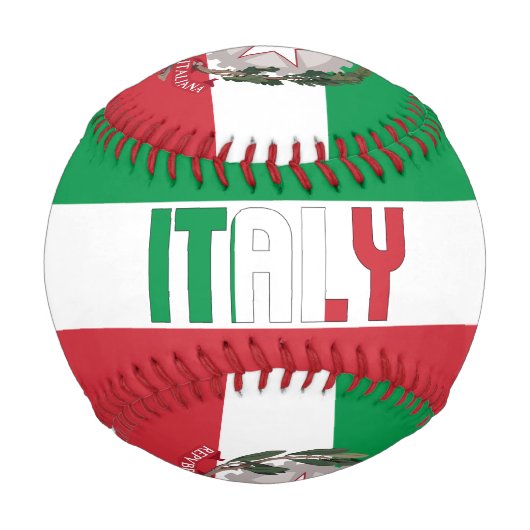 Balle De Baseball Italie Drapeau et blason Baseball patriotique (Devant)