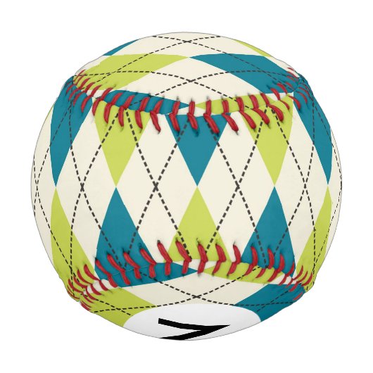 Balle De Baseball Jacquard Bleu Et Vert (Dos)