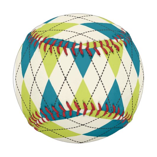 Balle De Baseball Jacquard Bleu Et Vert (Devant)