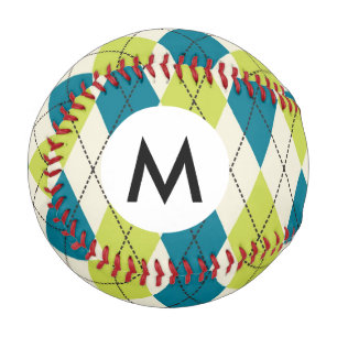 Balle De Baseball Jacquard Bleu Et Vert