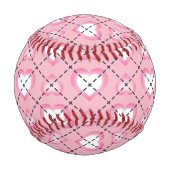Balle De Baseball Jacquard des Coeurs rose et blanc (Devant)