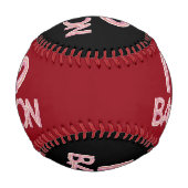 Balle De Baseball J'adore le bacon (Devant)