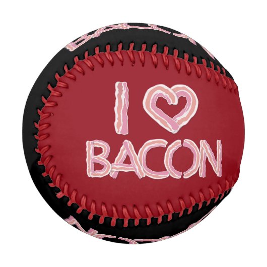 Balle De Baseball J'adore le bacon (Devant Gauche)
