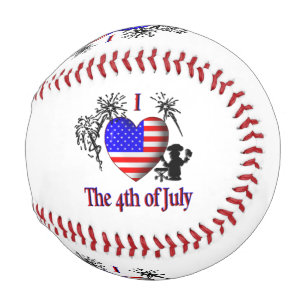 Balle De Baseball J'adore le quatre juillet