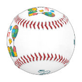 Balle De Baseball J'Ai Autisme Script Personnalisé Nom Moderne (Dos)