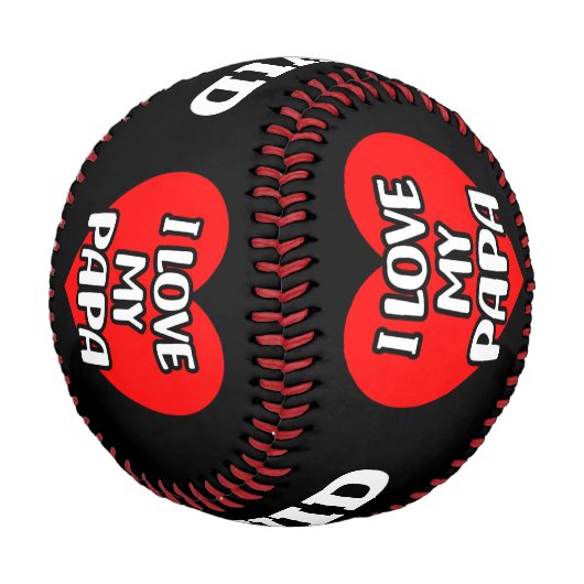 Balle De Baseball J'aime mon papa (Angle)