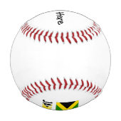 Balle De Baseball Jamaïque et Jamaïque avec votre nom (Dos)