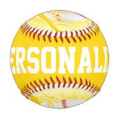 Balle De Baseball Jaune | White Retro Baseball Sports (Devant)