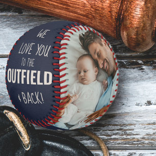 Balle De Baseball Je t'aime jusqu'à la photo de l'Outfield en cuir b