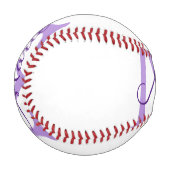 Balle De Baseball jeté simple minimal ajouter nom monogramme rose ro (Devant Gauche)