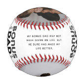 Balle De Baseball Joli Bonus Papa Citation & 2x Photo (Dos)