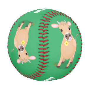 Balle De Baseball Joli joli maillot de vache et dessin de fleurs